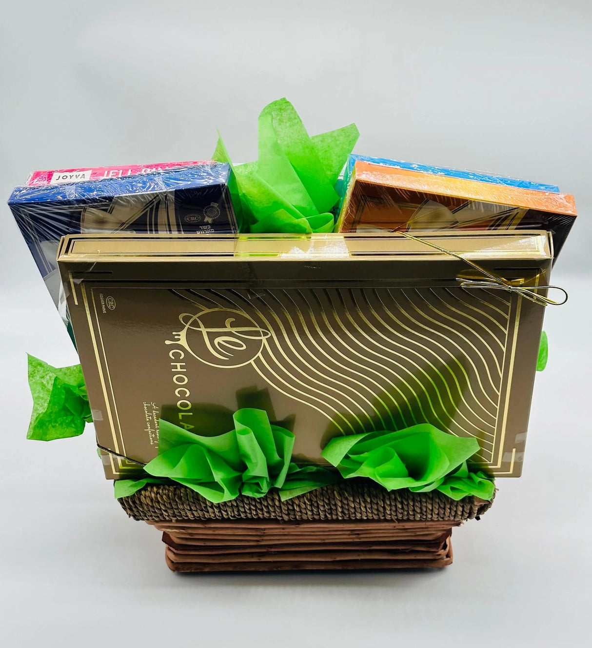 Luxury chocolate wine gift basket Ragusa Swiss chocolates artisan preserves