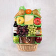 Fresh fruit gift basket apples pears grapes Godiva chocolates Cabernet Sauvignon